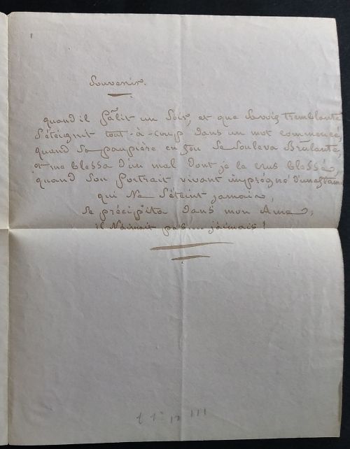 Manuscrit CP-SouvenirTombeauAlbertine